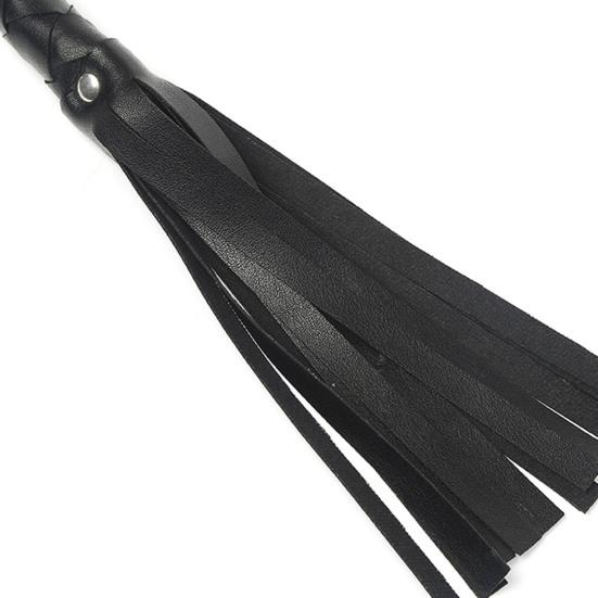 Faux Leather Black Whip Woven Cosplay Whip Realistic Lion Tamer Cowboy Whip