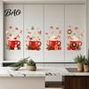 Cartoon Christmas Drink Mug Stickers 2Pcs Hot Drinks Wall for Kitchen Cabinets, Self-Adhesive Art Reusable Holiday Refrigerator Decals Decor,