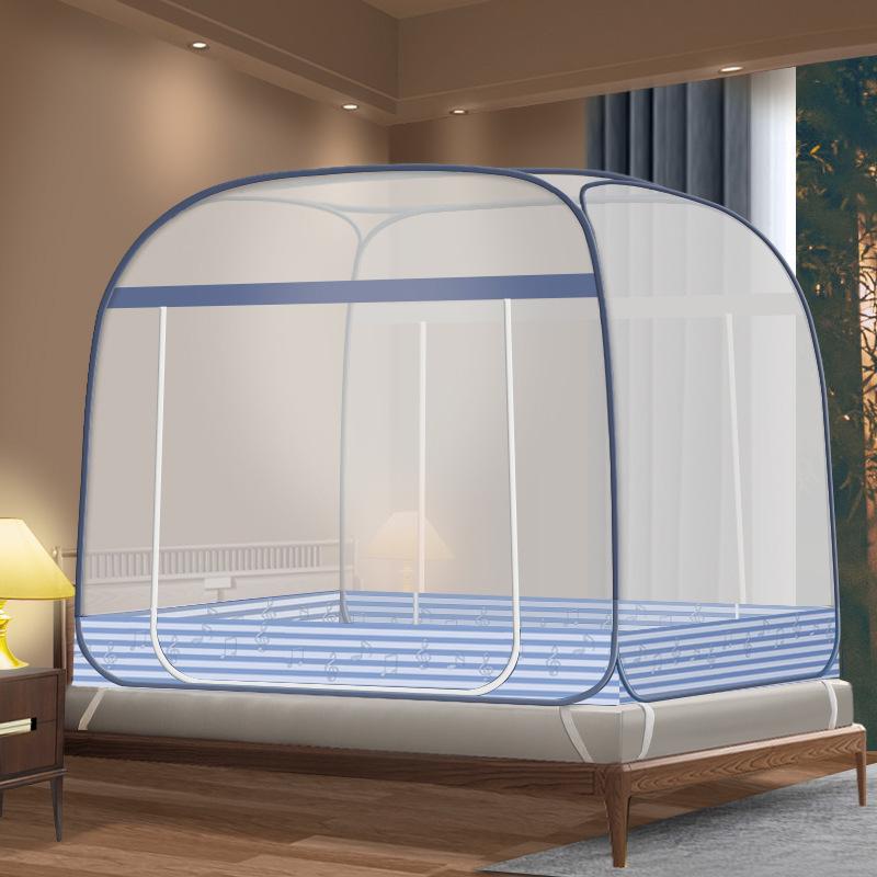 Mongolian Yurt Mosquito Net Tent - Foldable, Free Installation, Mosquito-Proof for Dormitory Bunk Bed with Three Doors