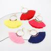 ins cold wind geometric large circle fringed earrings, the same bohemian French temperament earrings