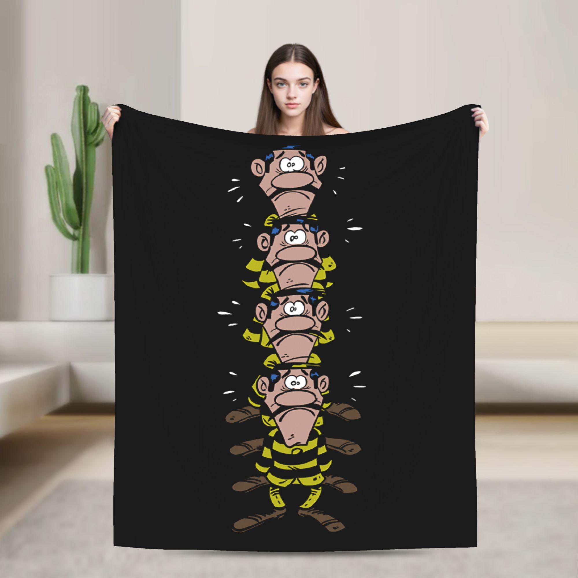 Dalton Brothers Wild West Lucky Luke Blankets Fleece Autumn/Winter Cartoon Ultra-Soft Throw Blanket for Sofa Car Bedding Throws 75X95CM