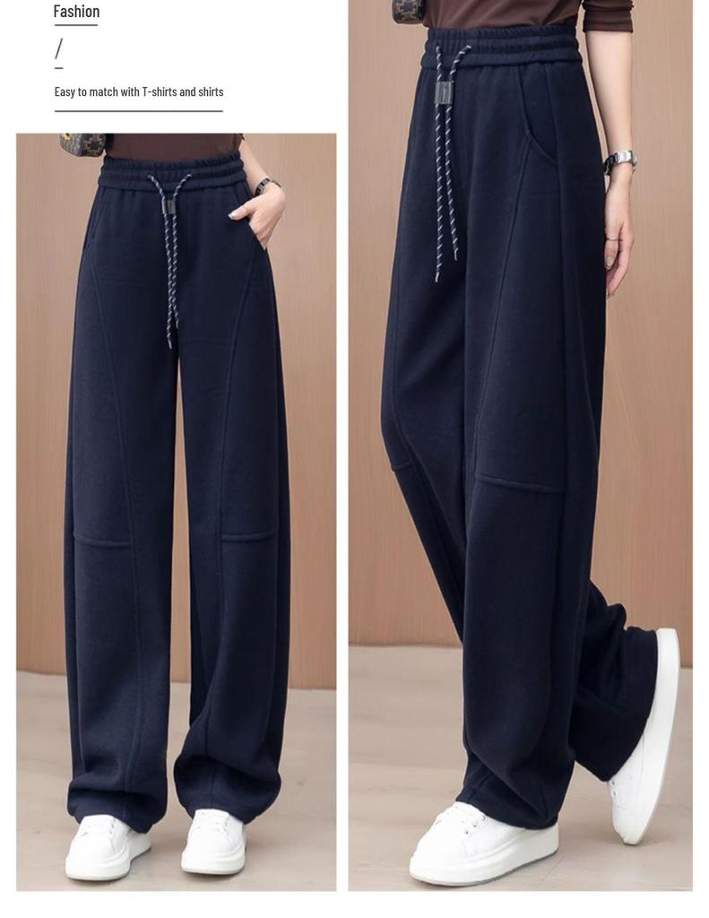 Women's Yellow Straight-Leg Sporty Casual Sweatpants - Spring/Autumn 2025 Collection