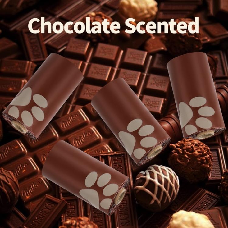 18 Rolls Chocolate Scented Pet Poop Bags Easy to Use Waste Bag for Dog with Easy Tear Feature Outdoor Walking Essential