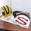 Contrasting S-letter Knitted Hats for Men and Women, Warm Ears In Autumn and Winter, Small Wool Hats, Cold Hats, Stacked Hats, Big Head Circumference