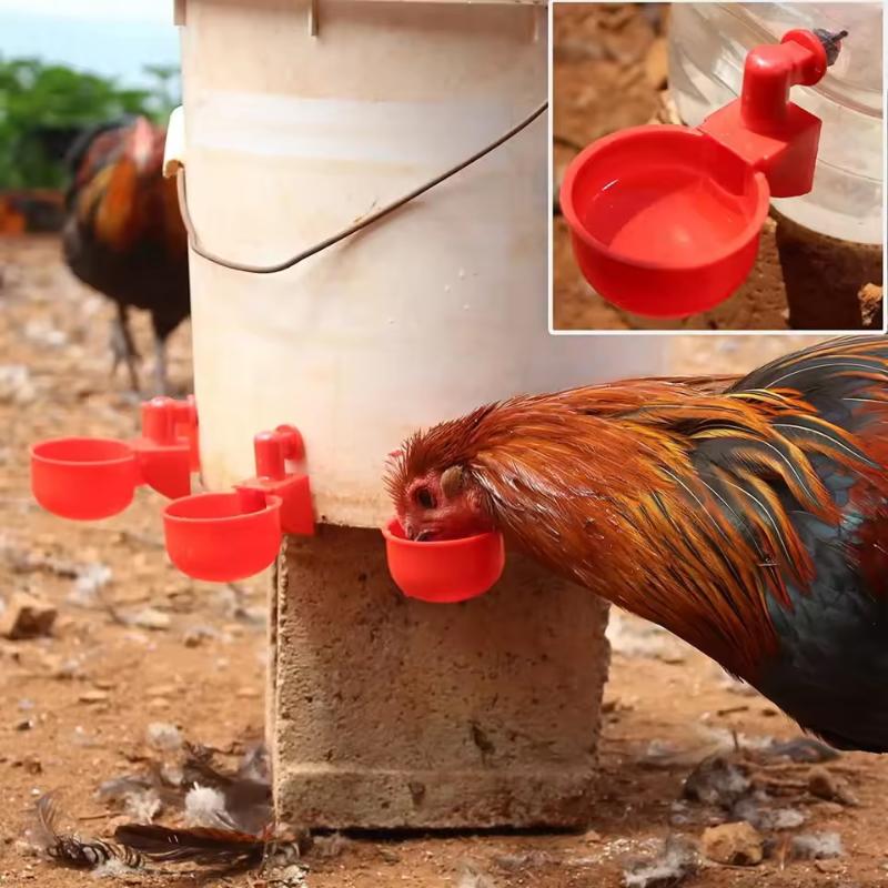 10/20Pcs Chicken Duck Drinking Cup Automatic Drinker Chicken Feeder Plastic Poultry Farm Water Drinking Cups Easy Installation