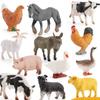 Realistic Farm Animal Figures Pvc Material With Chicken Duck Cow For Kids Educational Toy