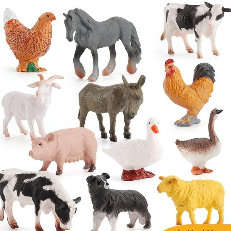 Realistic Farm Animal Figures Pvc Material With Chicken Duck Cow For Kids Educational Toy