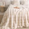 Luxurious Double-Layer Rabbit Fur Blanket: Otter-Soft Plush, Versatile Sofa Throw