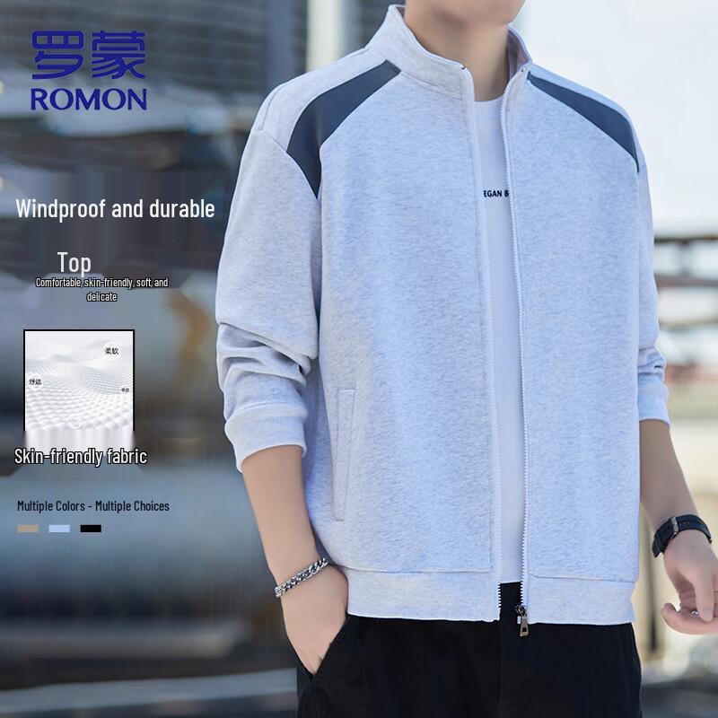 

ROMON Men s Autumn/Winter Stand-Collar Casual Windproof Jacket 2XL