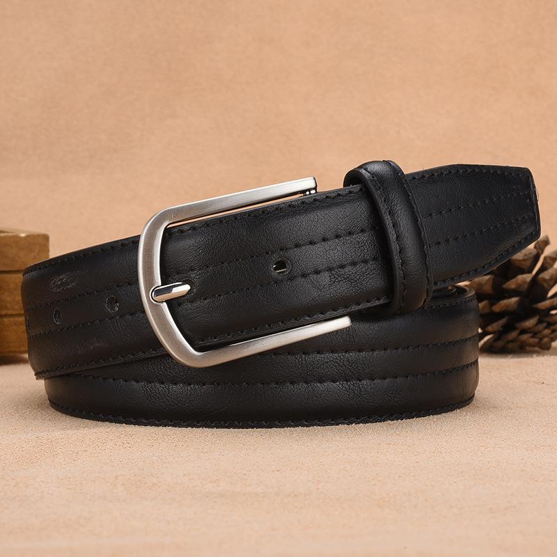 Men'S Belt Pin Buckle Belt Pu Belt Men'S Trouser Bag One Piece Big Hair