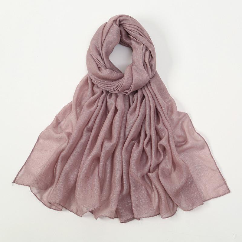 New silver silk breathable sunscreen versatile long scarf women's yarn scarf Middle Eastern women's ethnic headscarf scarf