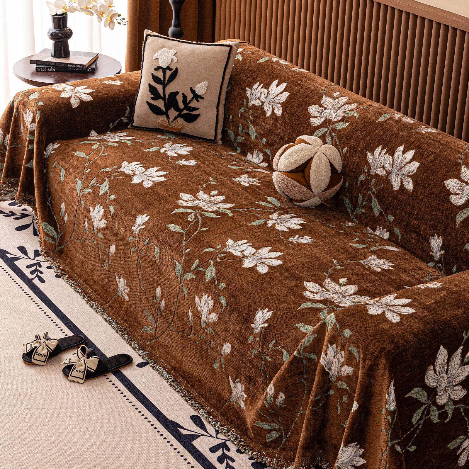 

Mink autumn and winter thickened sofa cover one piece warm anti-cat scratch non-slip sofa cover towel 180x130cm