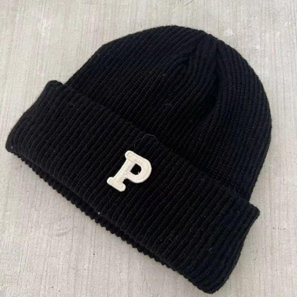 Winter Warm Knitting Cap Hat Woolen Yarn Cuff Knit Beanie Gift Fleece Warm Knitted Hat  Men