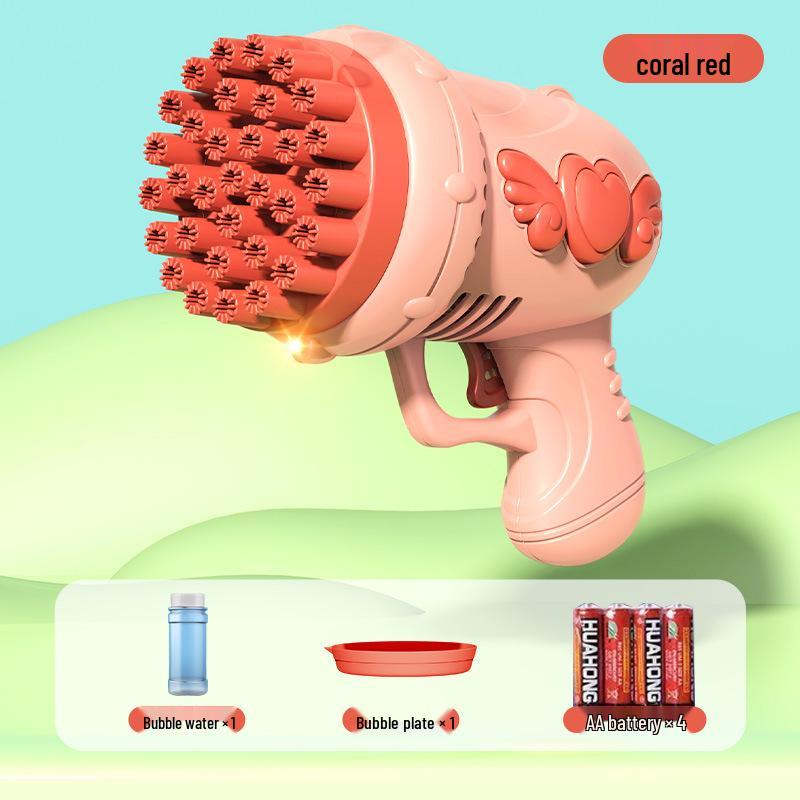 Douyin 69-Hole Light-Up Bubble Gun Rocket Launcher Toy for Kids