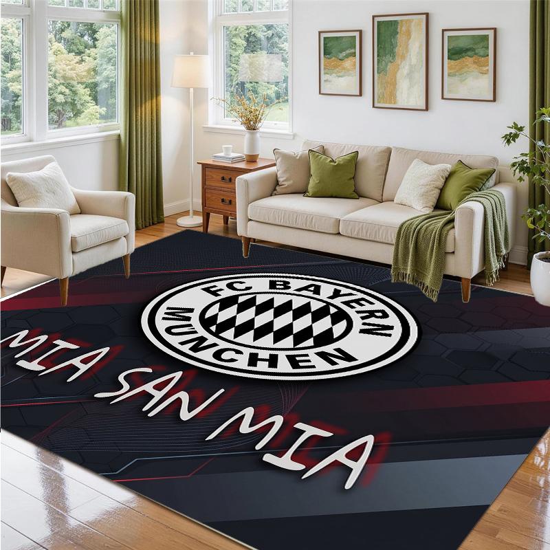 Bayern Munich Design Crystal Velvet Rug Soft Decorative Mat for Bedroom Entrance