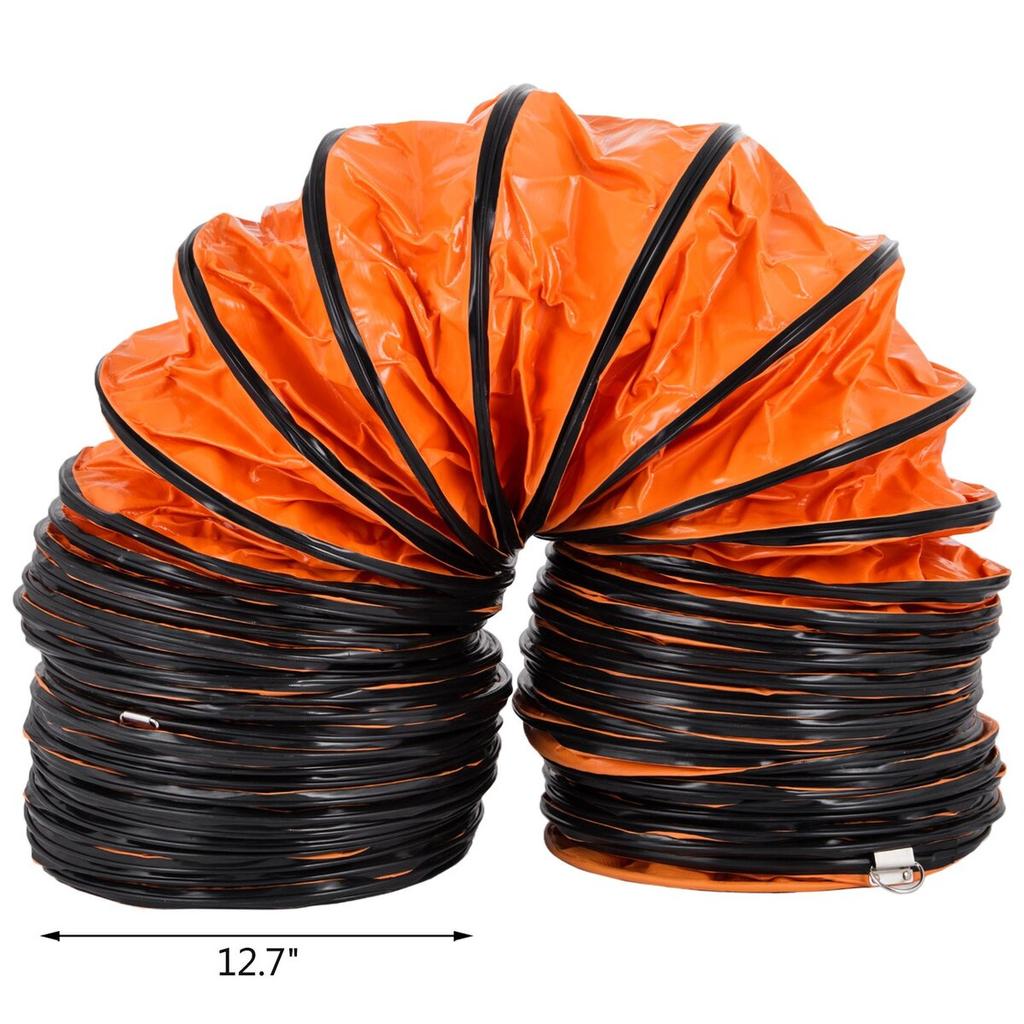 16 FT (5m) PVC Flexible Duct Hosing for 300 MM/12 Inch Diameter Exhaust Fan Extraction Flexible Ducting 12 Inch Flexible Duct Flexible Vent Duct