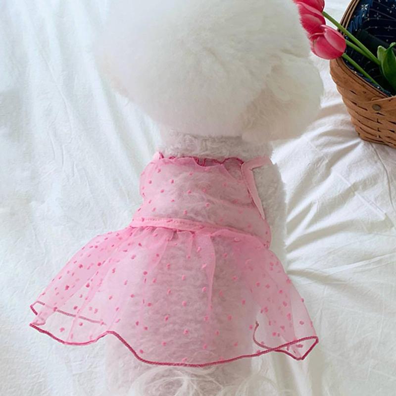 Summer Thin Dog Princess Dress Cute Breathable Pet Dog Skirts For Small Dogs Puppy Cat Sweet Dress Dog Accessories
