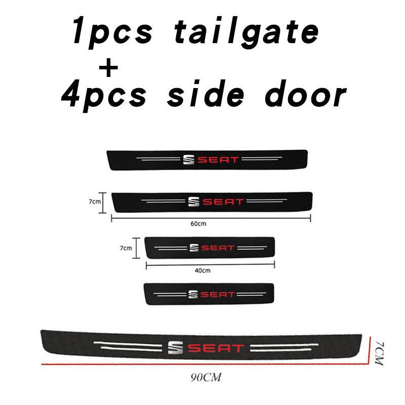 wzbn2 Carbon Fiber Car Door Sill Threshold Protector Auto Sticker Decals For Seat Leon 5f Ibiza 6l 6j Leon 1p Cushion Altea Xl Leon Mk