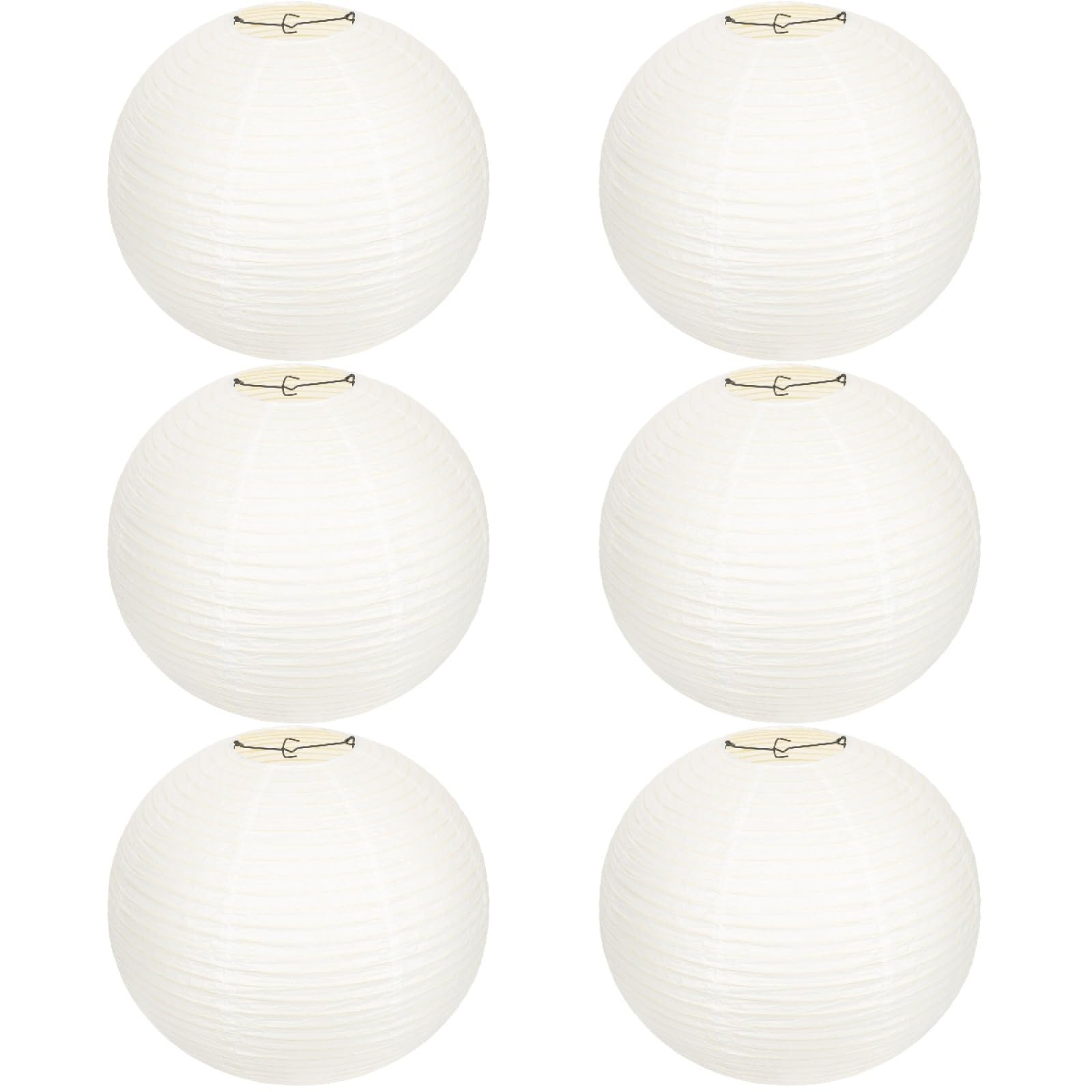 

DOITOOL 40cm Washi Paper Lampshade Pendants, 6-Pack, Round Paper Chandelier Lampshades, Japanese Style Light Covers, Replacement Lampshades for DIY