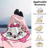 1PC Cartoon Marie Cat Blanket, Seasonal Universal, Home Decoration, Throw Blanket, Soft Flannel Throw Blanket, Versatile & Cozy for Bedroom,Cute Gift