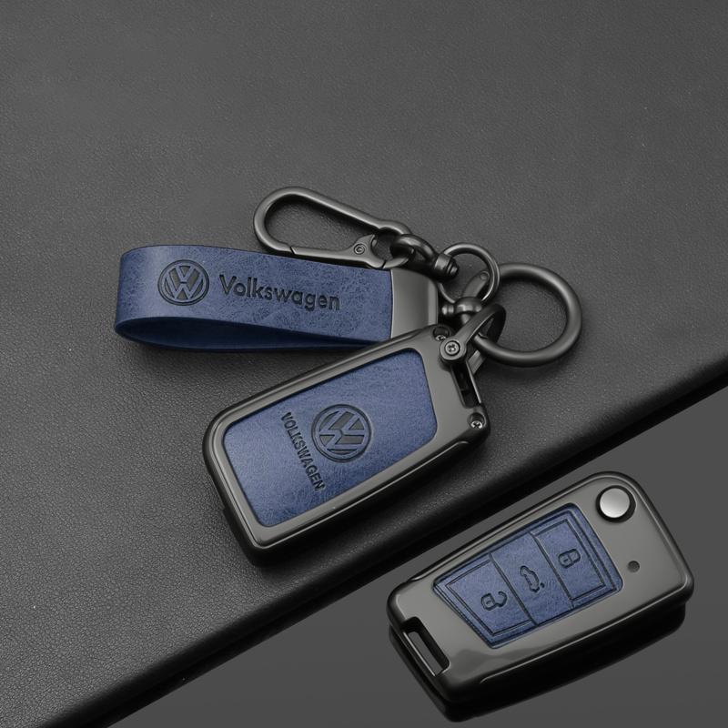 Dla VOLKSWAGEN VW Etui na Kluczyk Samochodowy Pokrowiec Ochronny Obudowa dla VW Volkswagen Golf 7 MK7 Tiguan MK2 T-roc T-cross Brelok do Kluczy Samochodowych