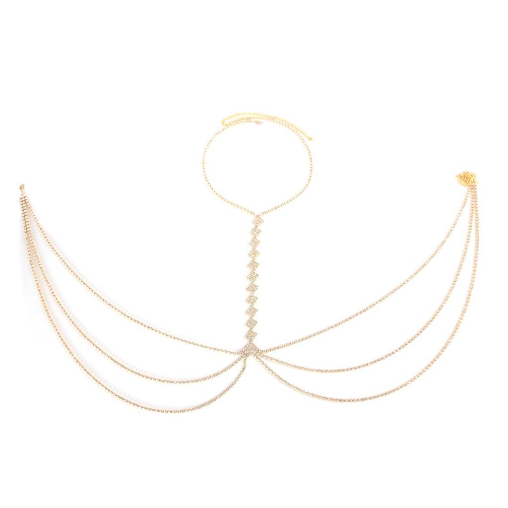 Sexy Rhinestone Bikini Body Chain - European & American Nightclub Style