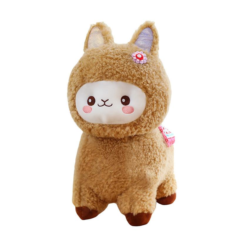 Adorable Alpaca Plump Plush Toy Companion Floral Pattern Kid Doll Birthday Gift