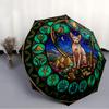 Egyptian Cat Glass pattern umbrella, portable and foldable design, 8 ribs, a casual accessory for Halloween, Christmas, and birthday gifts.