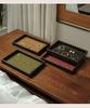 Desktop Wooden Jewelry Storage Box with Leather Base - Luxurious Entryway High-Value Decorative Tray