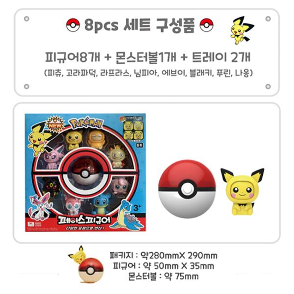Pokemon Face Capsule Figure 8-piece set, 1 set