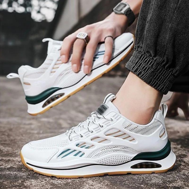 Fashion Men Sneakers Air Cushion Running Shoes Men Mesh Breathable Casual Shoes Brand Non Slip Men Running Shoes Tenis Masculino