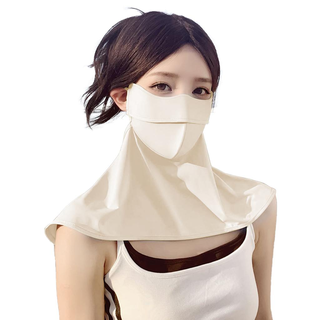 Women Face Neck Integrated Sun Protection Mask UPF50+, Cool Ice Silk Anti Ultraviolet Face Gaiter
