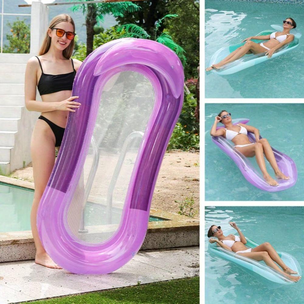 Gradient Color Inflatable Floats Bed PVC Swim Air Mattresses  for Pool Beach Swimming Pool Floats