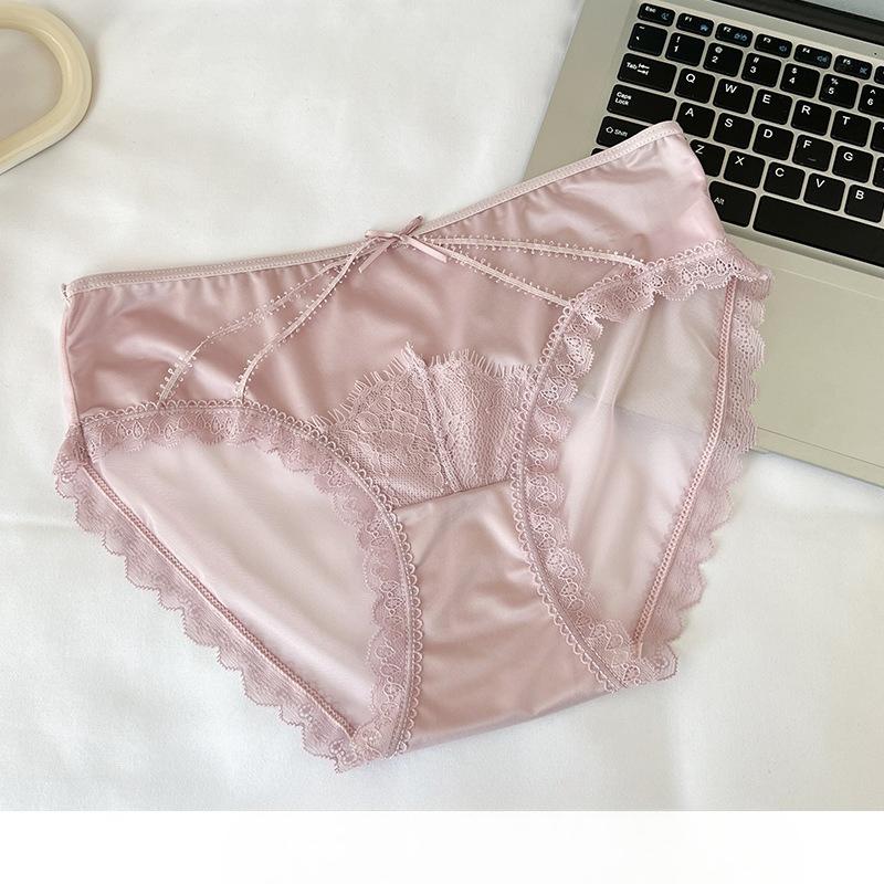 

Ladies Spring and Autumn Lace Sexy Mesh Comfortable Skin Friendly Breathable Underwear XL цвітіння вишні, рожевий колір