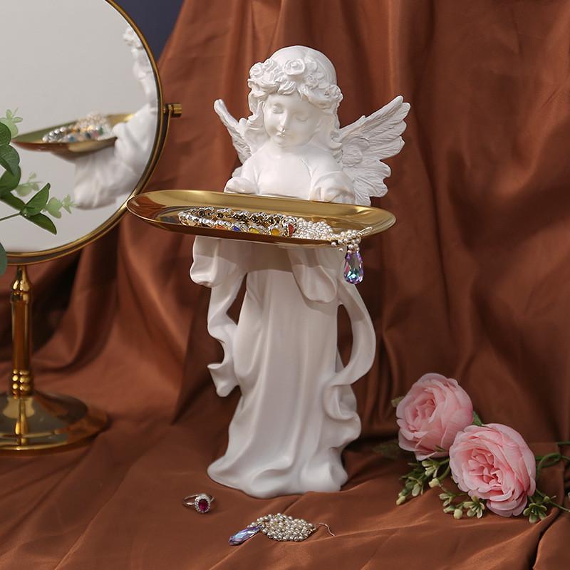 Style European Angel Tray Resin Craft Key Holder Jewelry Decoration Organizer
