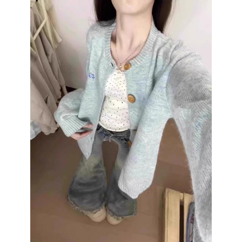 

Women s Autumn 2025 Soft & Stylish Loose Knit Cardigan Sweater One Size, Fits 80-140 Jin світло-зелений колір