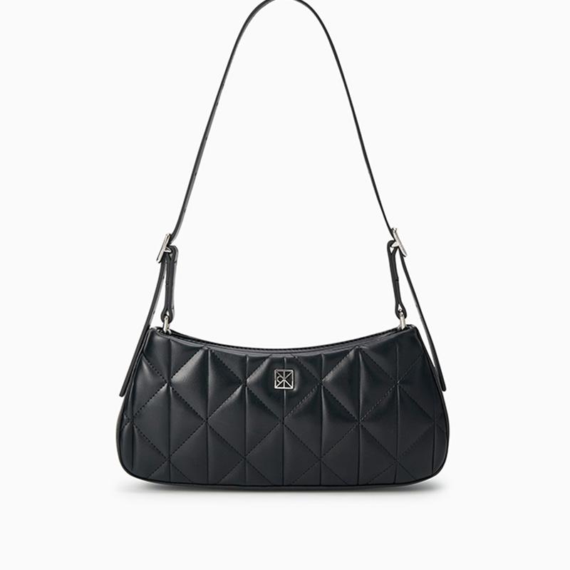

Calvin Klein Elegant Casual Commuter Metallic Monogram Letter Shoulder Bag Medium Women bags Space-Black 4F3327G-UB1 Basic Set (Bag)