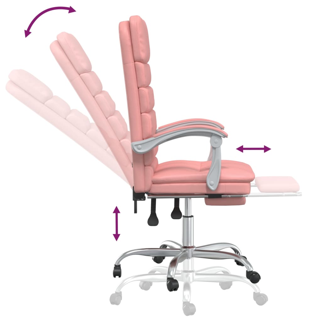 Massage Office Chair in Pink Artificial Leather