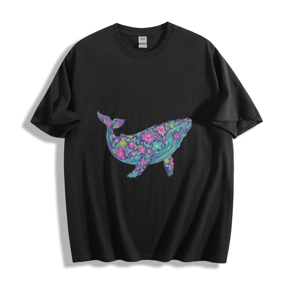 

Floral Whale Graphic T-Shirt 2XL