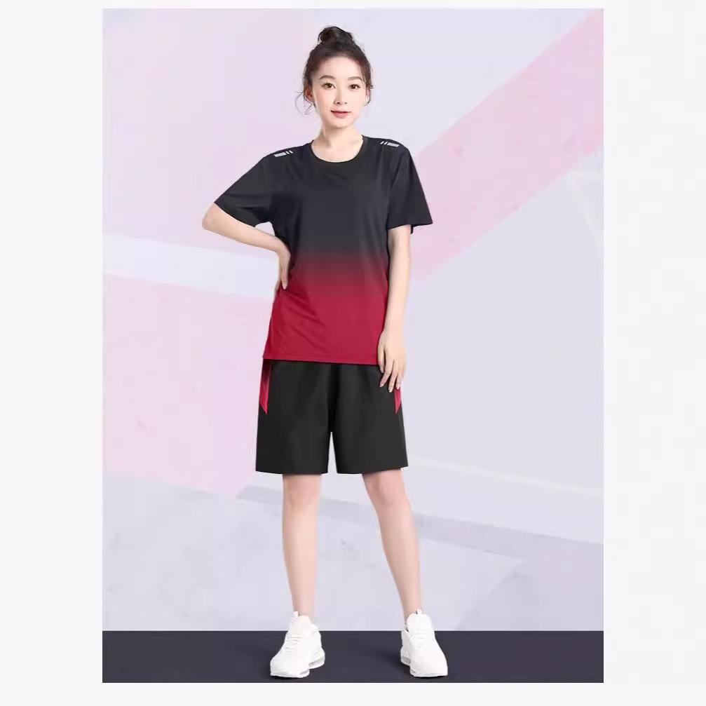Women's Summer Mesh Sportswear Set - Quick-Dry Short Sleeve T-Shirt for Outdoor Running and Fitness
