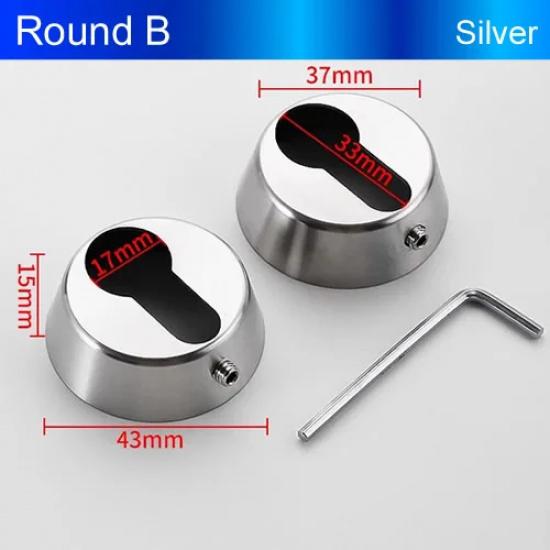 Round Oval Lock Cylinder Cover 304 Stainless Steel Keyhole Cover Black Gold Silver Anti-theft Door Accessories for 32mm Cylinder