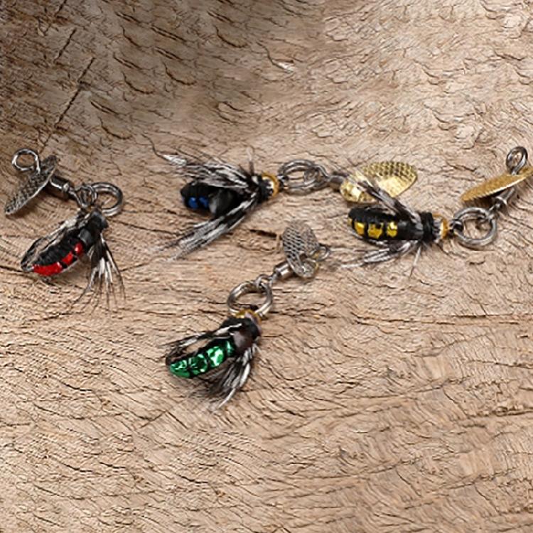 5pcs Mosche Insetti Lure da Pesca a Mosca Esca Paillettes Amo da Pesca Esca Esca