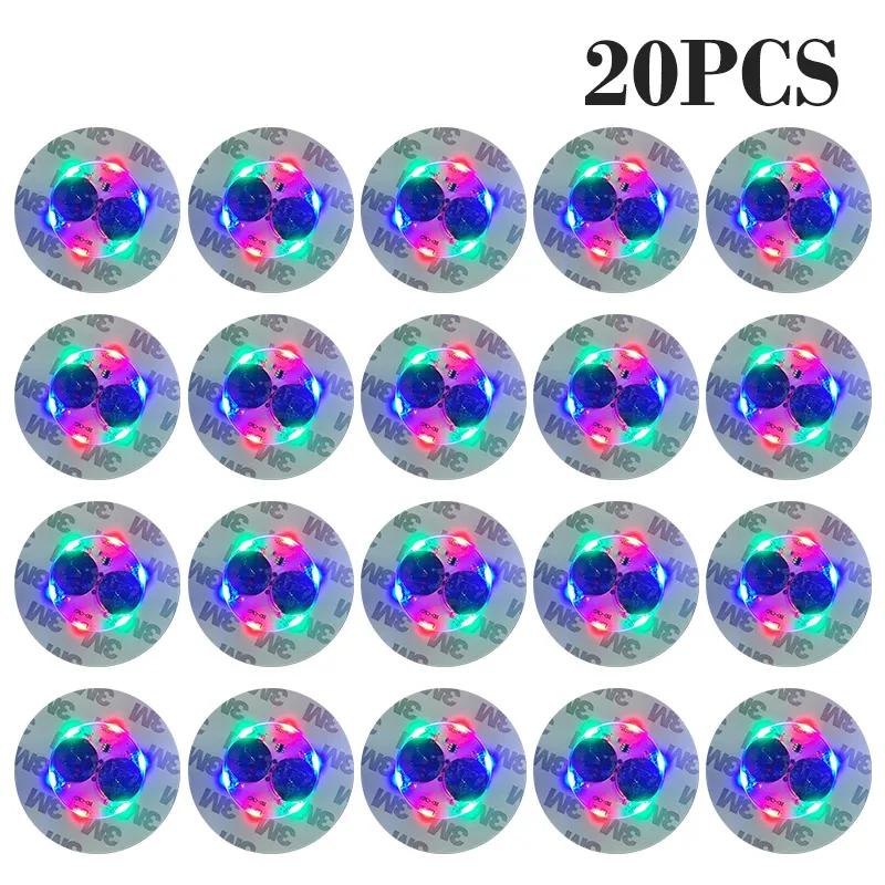 350PCS Luminous Coaster LED Bar Drinks Cup Pad Wine Liquor Bottles Coaster Atmosphere Light Cup Sticker Light-emitting Props