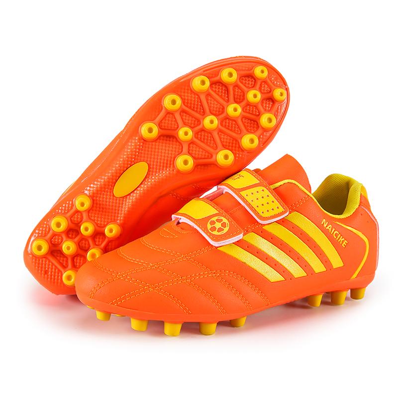 

Boys Football Shoes Children s Double Velcro Long Nail Sports Leather Football Boots 37 жовтий/помаранчевий