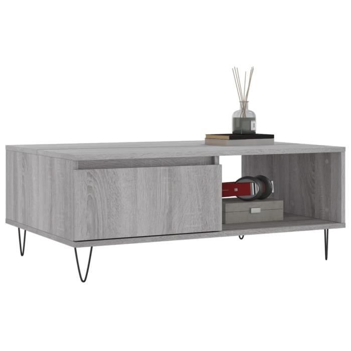 VidaXL Table basse sonoma gris 90x60x35 cm bois d'ingénierie 827066