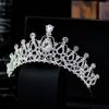 Queen Party Pageant Baroque Crown Round Tiaras Rhinestone Crown Trendy Princess Tiara  Women