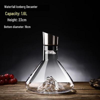 European Style 1.6L Crystal Glass Wine Decanter with Handle