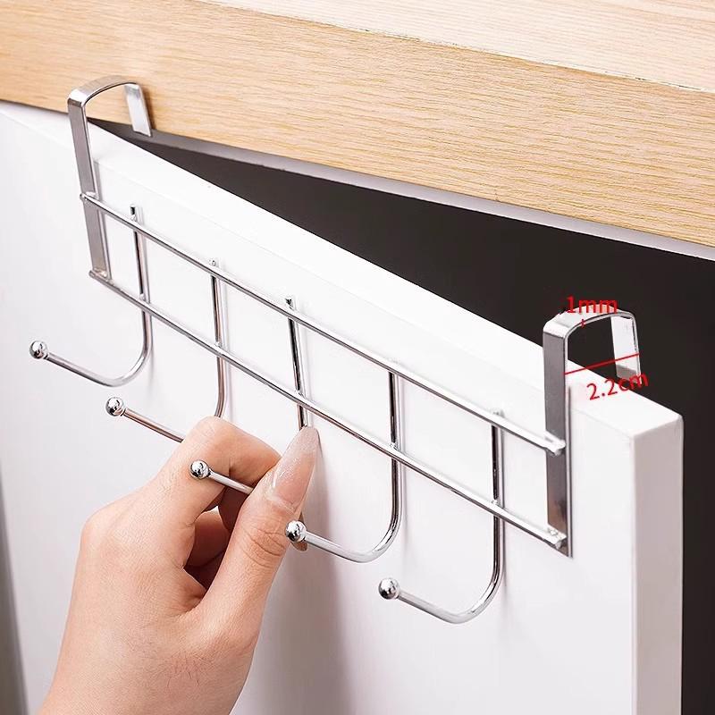 No Drill Over Door Hooks 5 Hooks Heavy Duty Organizer Space-Saving Wall Hanger For Coat Key Towel In Closet Bedroom Hallway