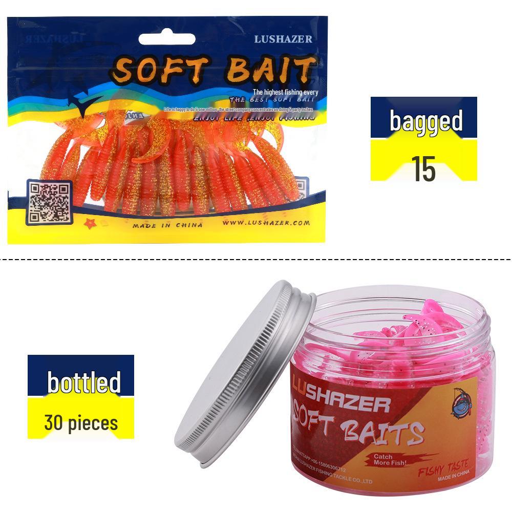 Garnelenduft Gerippte Locken Schwanz Weichköder - 30 Stück