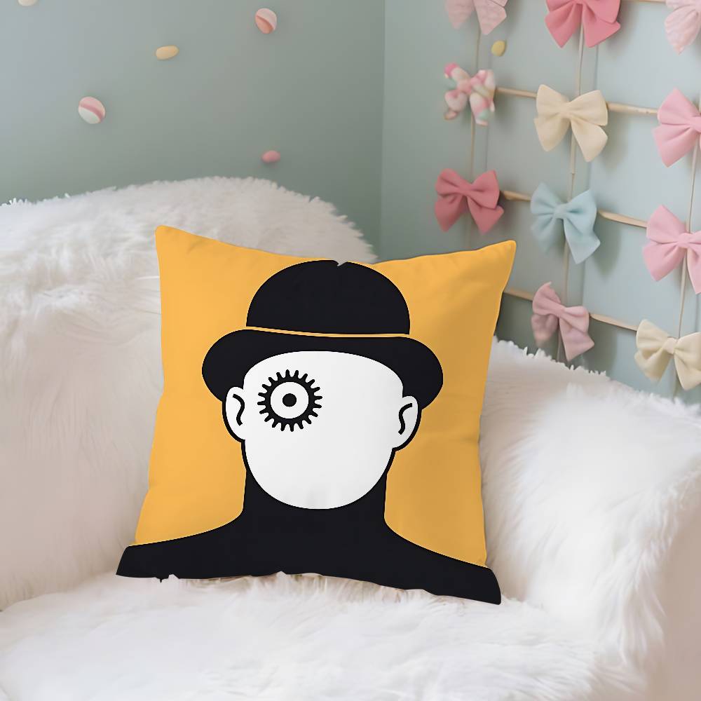 Uhrwerk Orange Kissenbezug Dekokissenbezug Nordischer Vintage-Stil Kissenbezüge Wohnzimmer Sofa Couch Sitz